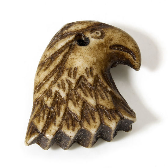 5 個 樹脂 ボヘミアン ペンダント イーグル 暗褐色 3.8cm x 3.7cm の画像