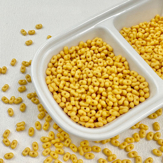 10 グラム (約 20 個/グラム) アクリル ファルファーレ シード ビーズ ピーナッツ 黄色 約 6.5mm x 4mm、 穴: 約 1.2mm、 の画像