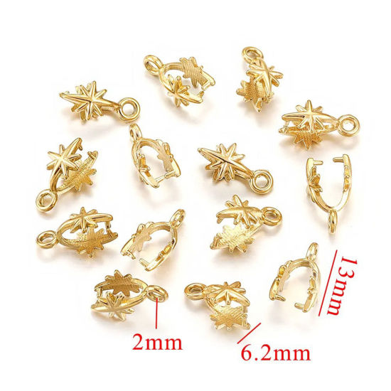 1 個 真空メッキ 304ステンレス鋼 バチカン 18Kゴールドメッキ 13mm x 6mm、 の画像