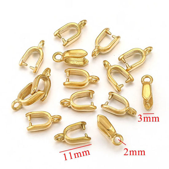 1 個 真空メッキ 304ステンレス鋼 バチカン 18Kゴールドメッキ 11mm x 3mm、 の画像