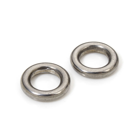 5 個 10mm 直径、 2mm 304ステンレス鋼 口閉じ丸カン 丸カン シルバートーン 円形 の画像