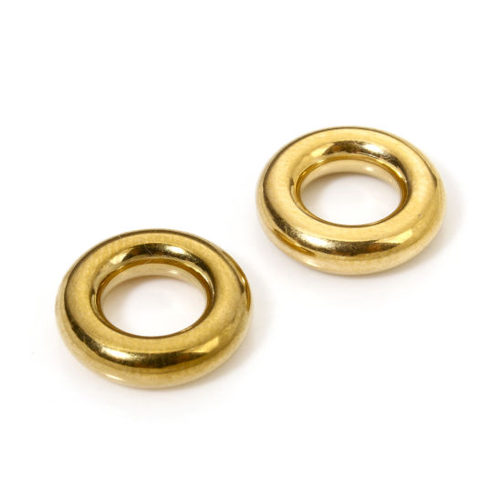 5 個 12mm 直径、 3mm 真空メッキ 304ステンレス鋼 口閉じ丸カン 丸カン 18Kゴールドメッキ 円形 の画像