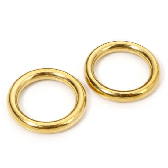 5 個 20mm 直径、 3mm 真空メッキ 304ステンレス鋼 口閉じ丸カン 丸カン 18Kゴールドメッキ 円形 の画像