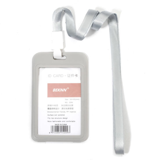 Image de 12 Pcs Protèges Cartes Simple en Polyester & PVC Rectangle Gris 11.2cm x 6.9cm