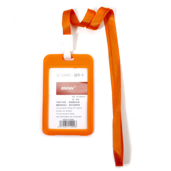 Image de 12 Pcs Protèges Cartes Simple en Polyester & PVC Rectangle Rouge Orangé 11.2cm x 6.9cm