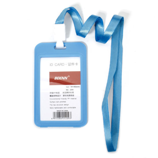 Image de 12 Pcs Protèges Cartes Simple en Polyester & PVC Rectangle Bleu 11.2cm x 6.9cm