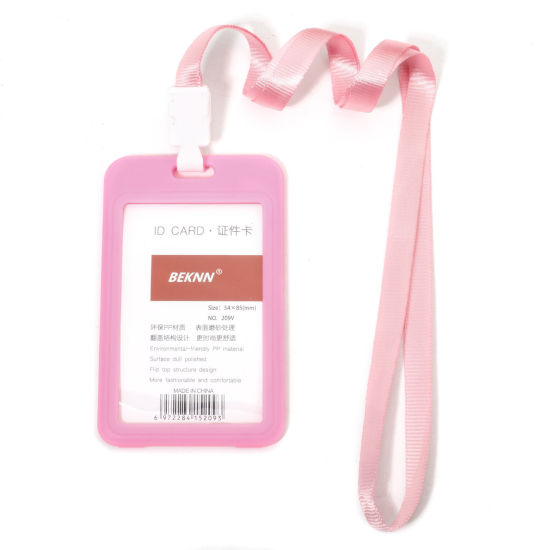 Image de 12 Pcs Protèges Cartes Simple en Polyester & PVC Rectangle Rose 11.2cm x 6.9cm