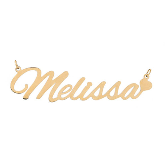 Picture of 1 Piece 304 Stainless Steel Customized Name Personalized Letter Connector Charm Pendant Gold Plated