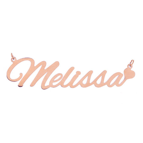 Picture of 1 Piece 304 Stainless Steel Customized Name Personalized Letter Connector Charm Pendant Rose Gold