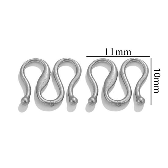 Image de 5 Pcs Connecteurs en 304 Acier Inoxydable Forme de M Argent Mat 11mm x 10mm