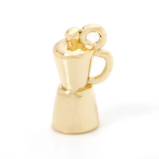 Immagine di 2 Pz Ottone Ciondoli Spremiagrumi Elettrico Placcato Oro 18K Servizio da Tavola 3D 13mm x 7mm