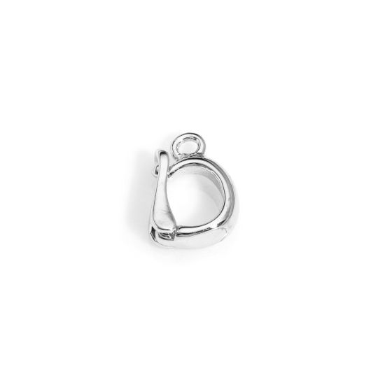 Image de 5 Pcs Fermoirs à Rabat en Laiton Respectueux de la Nature Plaqué Platine Véritable 10mm x 7mm