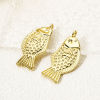 Picture of 1 Piece Eco-friendly Brass Ocean Jewelry Pendants 18K Real Gold Plated Fish Animal 46mm x 22mm