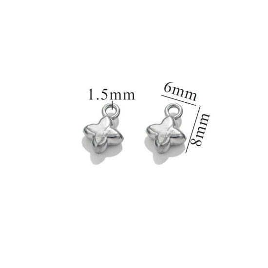 Immagine di 5 Pz 304 Acciaio Inossidabile Mini Ciondoli Croce Tono Argento 3D 8mm x 6mm