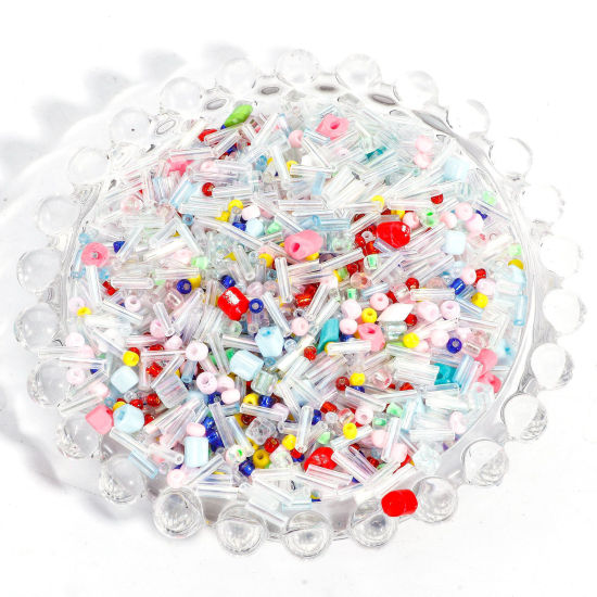 Image de 450 Grammes Perles de Rocailles en Verre Mélangé Au Hasard Multicolore