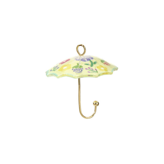 Image de 5 Pcs Breloques Collection de Météo en Laiton & Résine Parapluie 3D Plaqué Or 18K Multicolore 22mm x 20mm