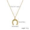 Picture of 18K Real Gold Plated Link Cable Chain Luck Horseshoe Pendant Charm Necklace, Brass & Acrylic 46cm(18.1") + 6cm(2.4"), For Women, Clear Cubic Zirconia Stylish West Cowboy Gift, Eco-friendly, 1 Piece