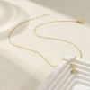 Picture of 18K Real Gold Plated Link Cable Chain Polaris Star Pendant Charm Necklace, Brass 45cm(17.7") + 5cm(2"), For Women, Clear Cubic Zirconia Dainty Galaxy Gift, Eco-friendly, 1 Piece