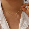 Picture of 18K Real Gold Plated Link Cable Chain Polaris Star Pendant Charm Necklace, Brass 45cm(17.7") + 5cm(2"), For Women, Clear Cubic Zirconia Dainty Galaxy Gift, Eco-friendly, 1 Piece