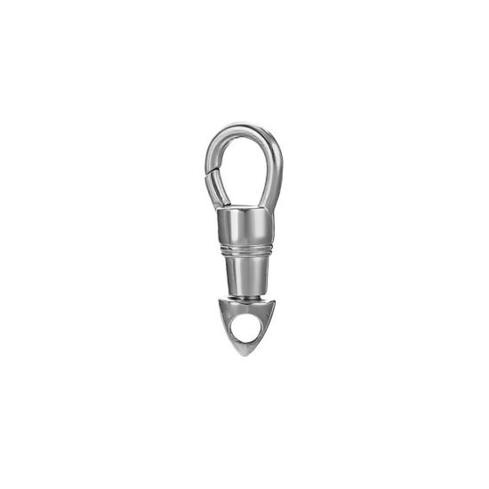 Image de 1 Pièce Fermoirs à Ressort en 304 Acier Inoxydable Respectueux de la Nature Cône Argent Mat Rotatif 26mm x 10mm