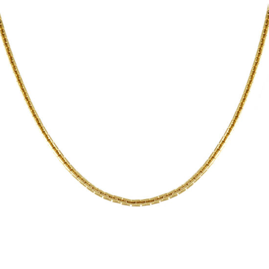 1 本 18Kリアルゴールドメッキ デザインチェーン ネックレス、 真鍮 40cm + 5cm、 チェーンサイズ: 2mm、 女性のため、 ミニマリスト 素敵 プレゼント、 エコフレンドリー、 の画像