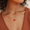 Picture of 18K Real Gold Plated Link Cable Chain Table Tennis Paddle Bat Pendant Charm Necklace, Brass 46cm(18.1") + 6cm(2.4"), For Women, Red Enamel Acrylic Imitation Pearl, Sport Gift, Eco-friendly, 1 Piece