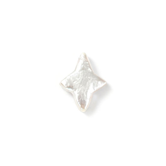 Image de 1 Pièce ( Naturel ) Perles pour DIY Fabrication de Bijoux Galaxie en Perle de Culture Etoile Blanc, 14mm x 10mm, Taille de Trou: 0.5mm