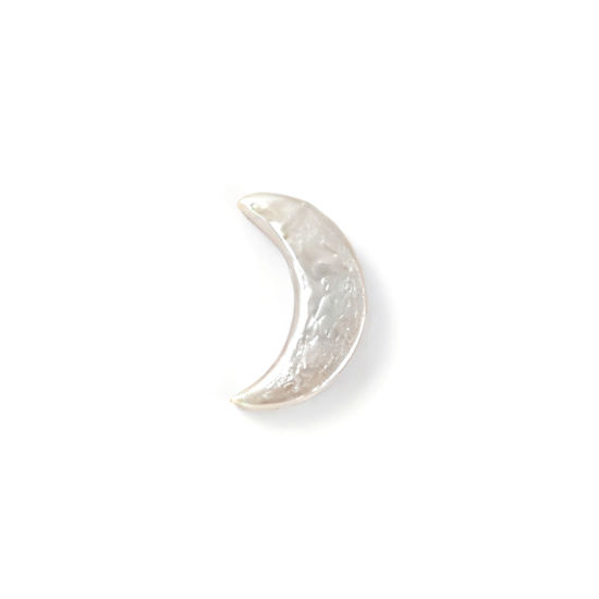 Image de 1 Pièce ( Naturel ) Perles pour DIY Fabrication de Bijoux Galaxie en Perle de Culture Demi Lune Blanc, 16mm x 10mm, Taille de Trou: 0.5mm