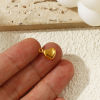 Picture of 2 PCs Eco-friendly PVD Vacuum Plating 304 Stainless Steel Valentine's Day Charms 18K Gold Plated Heart 3D 10mm x 9mm