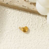 Picture of 2 PCs Eco-friendly PVD Vacuum Plating 304 Stainless Steel Valentine's Day Charms 18K Gold Plated Heart 3D 10mm x 9mm