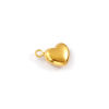 Picture of 2 PCs Eco-friendly PVD Vacuum Plating 304 Stainless Steel Valentine's Day Charms 18K Gold Plated Heart 3D 10mm x 9mm