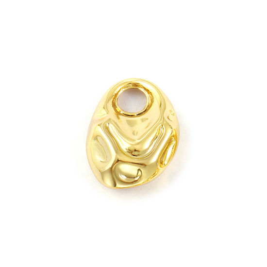 Picture of 2 PCs Eco-friendly Brass Charms 18K Real Gold Plated Irregular 25mm x 18mm