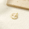 Picture of 2 PCs Eco-friendly Brass Charms 18K Real Gold Plated Beige Enamel Planet Earth Pearlized 24mm x 18mm