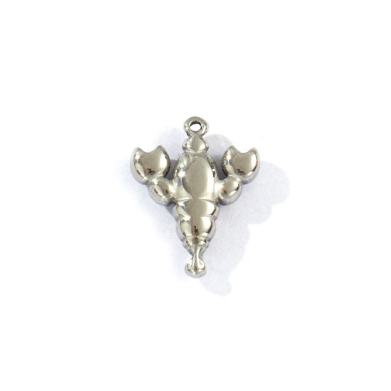 Immagine di 2 Pz Ecologico 304 Acciaio Inossidabile Gioielli Oceanici Ciondoli Tono Argento Aragosta 17.5mm x 14mm
