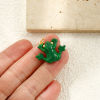 Picture of 1 Piece Eco-friendly Brass Pet Silhouette Charms 18K Real Gold Plated Green Enamel Frog Animal 3D 25mm x 23mm