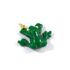 Picture of 1 Piece Eco-friendly Brass Pet Silhouette Charms 18K Real Gold Plated Green Enamel Frog Animal 3D 25mm x 23mm