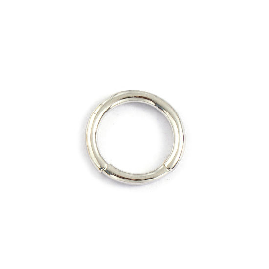 Bild von 2 Stück Umweltfreundlich Messing Scharnier Segment Clicker Ring Großhandel Rund Echt Platin plattiert 16mm D.
