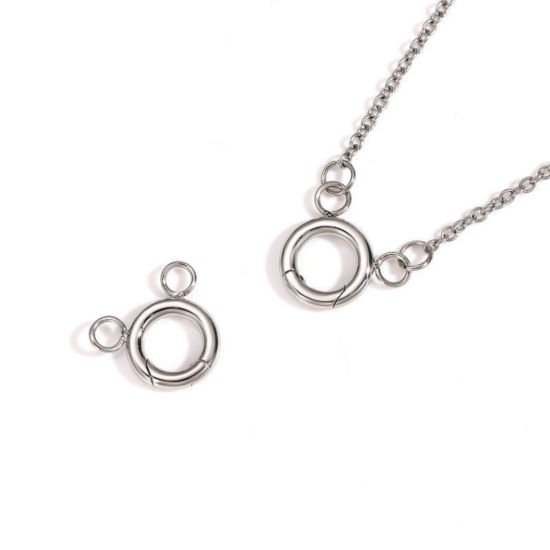1 個 エコフレンドリー 316ステンレス鋼 スプリングリングクラスプ シルバートーン 13.5mm x 12mm、 の画像