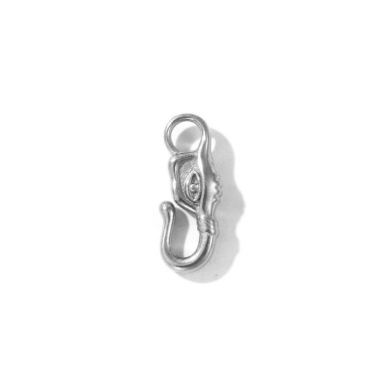 5 個 エコフレンドリー 304ステンレス鋼 フッククラスプ 象 シルバートーン 13.5mm x 5mm、 の画像