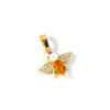 Picture of 2 PCs Brass Insect Charm Pendant 18K Gold Plated Bee Animal Acrylic Imitation Pearl Clear Rhinestone 19mm x 16mm