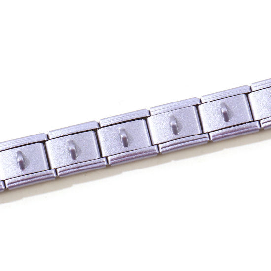 Image de Bracelets Modulaires à Maillons de Pendentifs Italiens En Gros en 304 Acier Inoxydable, Violet avec Boucle Laqué Simple & Décontracté Cadeau Fournitures de Bijoux 17.5cm long, 1 Pièce