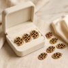 Picture of 1 Piece Eco-friendly PVD Waterproof Anti-Tarnish Hypoallergenic 304 Stainless Steel Pendants Wholesale 18K Real Gold Plated Brown Oval Leopard Print With Glass Cabochons 3.8cm x 2.6cm