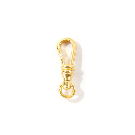 Immagine di 1 Pz Ottone Fibbia a Molla All'Ingrosso Platino Placcato Girevole 23mm x 7mm