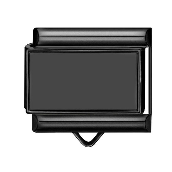 Image de 1 Pièce Maillons de Charme Italiens pour la Fabrication de Bijoux de Montres-Bracelets Modulables à Faire Soi-Même En Gros en 304 Acier Inoxydable en Noir Peut-être Accroché 10mm x 9mm