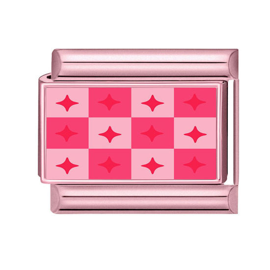 Imagen de 1 Unidad 304 Acero Inoxidable Eslabones de Encanto Italianos para Hacer Pulseras Modulares Relojes y Joyas DIY Estrella Rosado Al Por Mayor, 10mm x 9mm