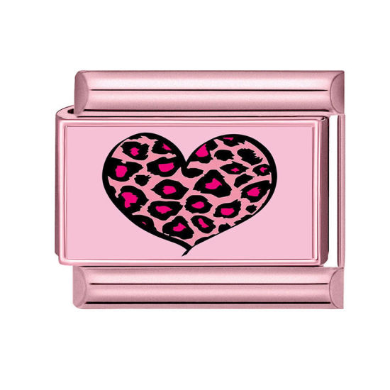 Imagen de 1 Unidad 304 Acero Inoxidable día de San Valentín Eslabones de Encanto Italianos para Hacer Pulseras Modulares Relojes y Joyas DIY Corazón Rosado Al Por Mayor, 10mm x 9mm