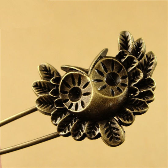 Image de 1 Pièce Broches Épingles de Sûreté Rétro Oiseau-Mouche Bronze Antique 6cm x 2cm