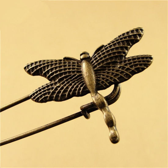 Image de 1 Pièce Broches Épingles de Sûreté Rétro Oiseau-Mouche Bronze Antique 6cm x 2cm