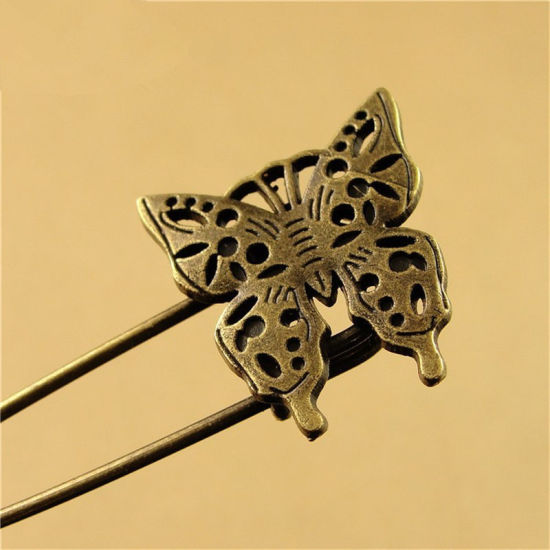 Image de 1 Pièce Broches Épingles de Sûreté Rétro Oiseau-Mouche Bronze Antique 6cm x 2cm