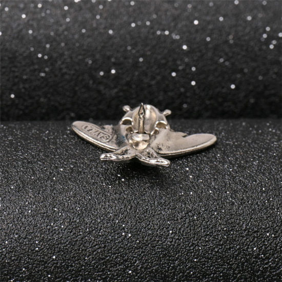 2 個 レトロ ブローチ 蜂 金古美 27mm x 20mm、 の画像